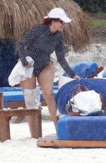 DEBRA MESSING at a Beac in Cancun 12/21/2015