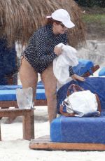 DEBRA MESSING at a Beac in Cancun 12/21/2015