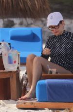 DEBRA MESSING at a Beac in Cancun 12/21/2015
