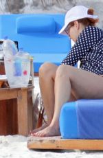 DEBRA MESSING at a Beac in Cancun 12/21/2015