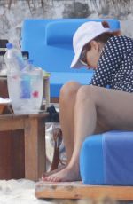 DEBRA MESSING at a Beac in Cancun 12/21/2015