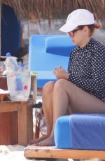 DEBRA MESSING at a Beac in Cancun 12/21/2015
