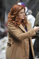 DEBRA MESSING on the Set of The Mysteries of Laura in Brooklyn, 01/29/2016
