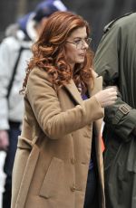 DEBRA MESSING on the Set of The Mysteries of Laura in Brooklyn, 01/29/2016