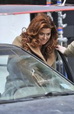 DEBRA MESSING on the Set of The Mysteries of Laura in Brooklyn, 01/29/2016
