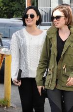DEMI LOVATO and LILY COLLINS Out for Lunch in West Hollywood 01/27/2016