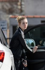 ELLE FANNING Arrives at a Gym in Los Angeles 01/13/2016