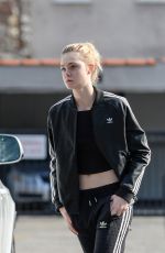 ELLE FANNING Arrives at a Gym in Los Angeles 01/13/2016