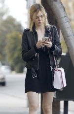ELLE FANNING in Short Skirt Out in Studio City 01/10/2016