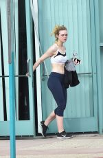 ELLE FANNING in Tank Top and Leggings Leaves a Gym in Los Angeles 01/23/2016