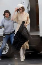 ELLE FANNING on the Set of Live by Night in Los Angeles 01/21/2016
