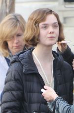 ELLE FANNING on the Set of Live by Night in Los Angeles 01/22/2016