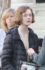 ELLE FANNING on the Set of Live by Night in Los Angeles 01/22/2016