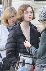 ELLE FANNING on the Set of Live by Night in Los Angeles 01/22/2016