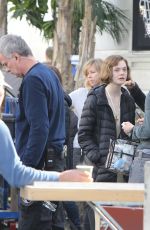 ELLE FANNING on the Set of Live by Night in Los Angeles 01/22/2016