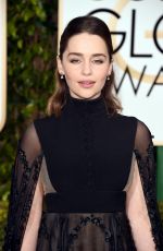 EMILIA CLARKE at 73rd Annual Golden Globe Awards in Beverly Hills 10/01/2016