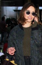 EMILIA CLARKE at LAX Airport in Los Angeles 01/08/2016