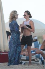 EMILY BETT RICKARDS at a Beach in Miami 12/31/2015