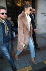 GIGI and BELLA HADID Out and About in Paris 01/21/2016