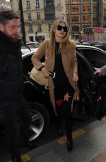GIGI HADID Arrives at George V Hotel in Paris 01/19/2016