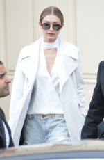 GIGI HADID Arrives at Her Hotel in Paris 01/26/2016