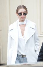 GIGI HADID Arrives at Her Hotel in Paris 01/26/2016