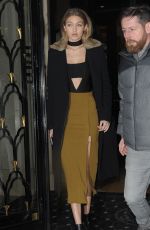 GIGI HADID Night Out in Paris 01/22/2016