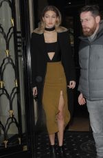 GIGI HADID Night Out in Paris 01/22/2016
