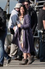 GINA RODRIGUEZ on the Set of Jane the Virgin in Los Angeles 01/14/2016