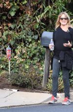 GOLDIE HAWN Out for a Walk in Brentwood 01/07/2016