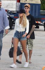 HAILEY BALDWIN Boarding at a Private Jet in St. Barthelemy 01/01/2016
