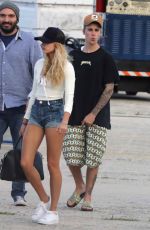 HAILEY BALDWIN Boarding at a Private Jet in St. Barthelemy 01/01/2016