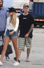 HAILEY BALDWIN Boarding at a Private Jet in St. Barthelemy 01/01/2016