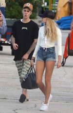 HAILEY BALDWIN Boarding at a Private Jet in St. Barthelemy 01/01/2016
