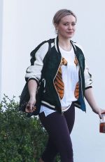 HILARY DUFF in Leggings Leaves a Gym in West Hollywood 01/29/2016