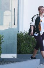HILARY DUFF in Leggings Leaves a Gym in West Hollywood 01/29/2016