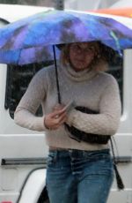 HILARY DUFF Out on a Rainy Day in Los Angeles 01/05/2016