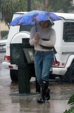 HILARY DUFF Out on a Rainy Day in Los Angeles 01/05/2016
