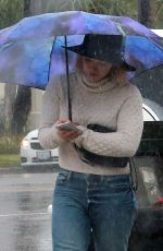 HILARY DUFF Out on a Rainy Day in Los Angeles 01/05/2016
