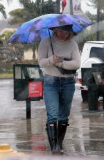 HILARY DUFF Out on a Rainy Day in Los Angeles 01/05/2016