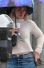 HILARY DUFF Out on a Rainy Day in Los Angeles 01/05/2016