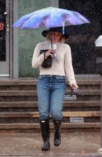 HILARY DUFF Out on a Rainy Day in Los Angeles 01/05/2016