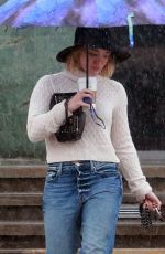 HILARY DUFF Out on a Rainy Day in Los Angeles 01/05/2016