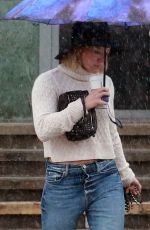 HILARY DUFF Out on a Rainy Day in Los Angeles 01/05/2016