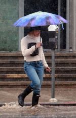 HILARY DUFF Out on a Rainy Day in Los Angeles 01/05/2016