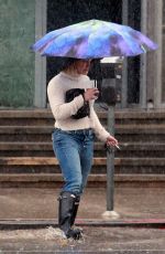 HILARY DUFF Out on a Rainy Day in Los Angeles 01/05/2016
