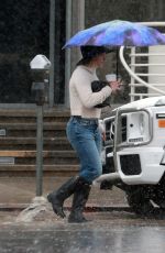 HILARY DUFF Out on a Rainy Day in Los Angeles 01/05/2016