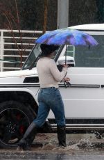 HILARY DUFF Out on a Rainy Day in Los Angeles 01/05/2016