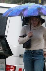 HILARY DUFF Out on a Rainy Day in Los Angeles 01/05/2016