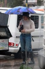 HILARY DUFF Out on a Rainy Day in Los Angeles 01/05/2016